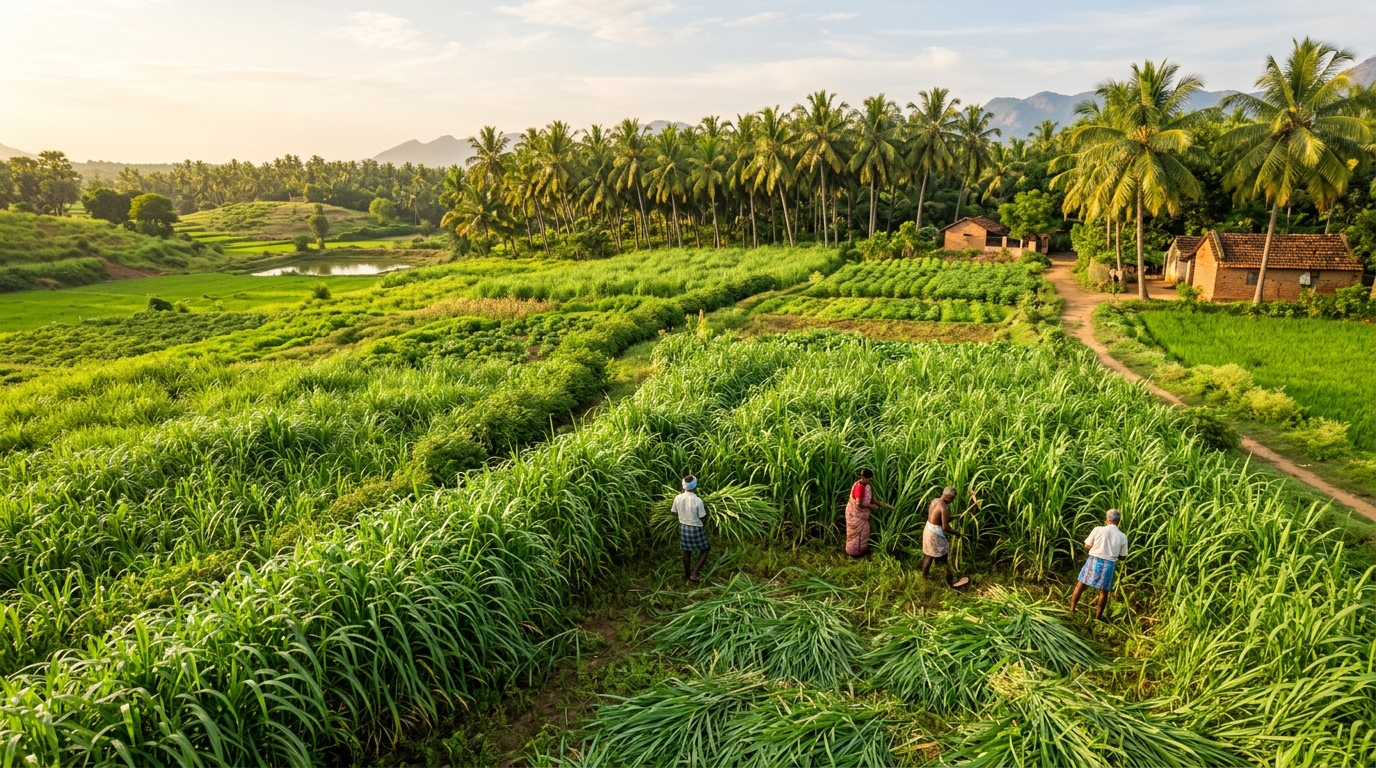 Vaathi Pannai Green Fodder Agriculture Farmland